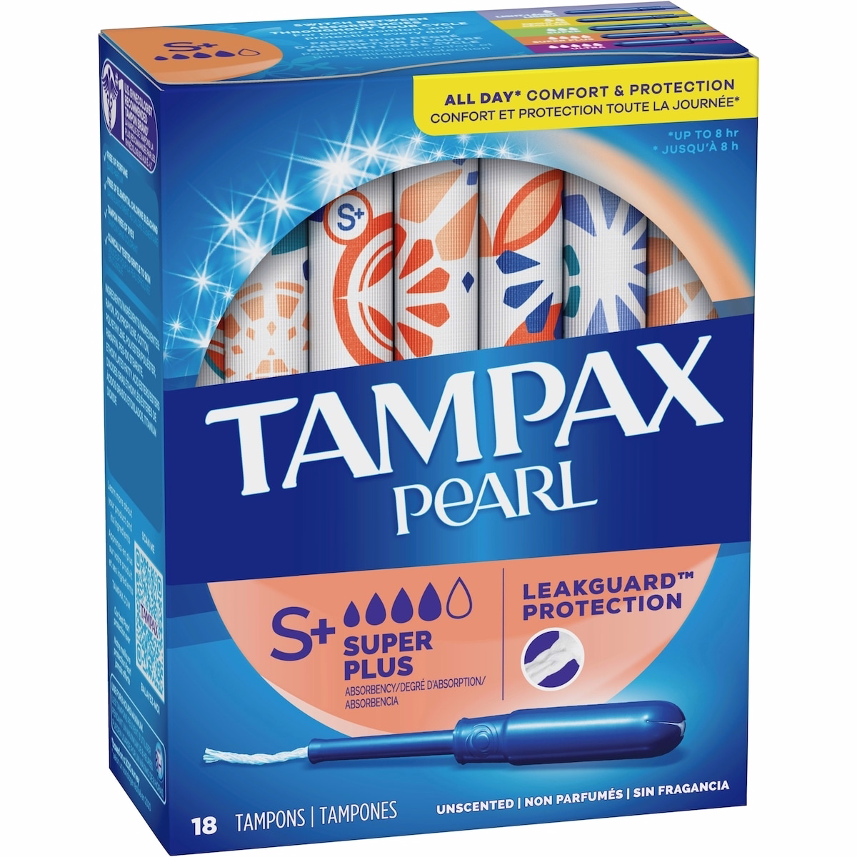 Pearl Tampons Super Plus Absorbency, 18 Count