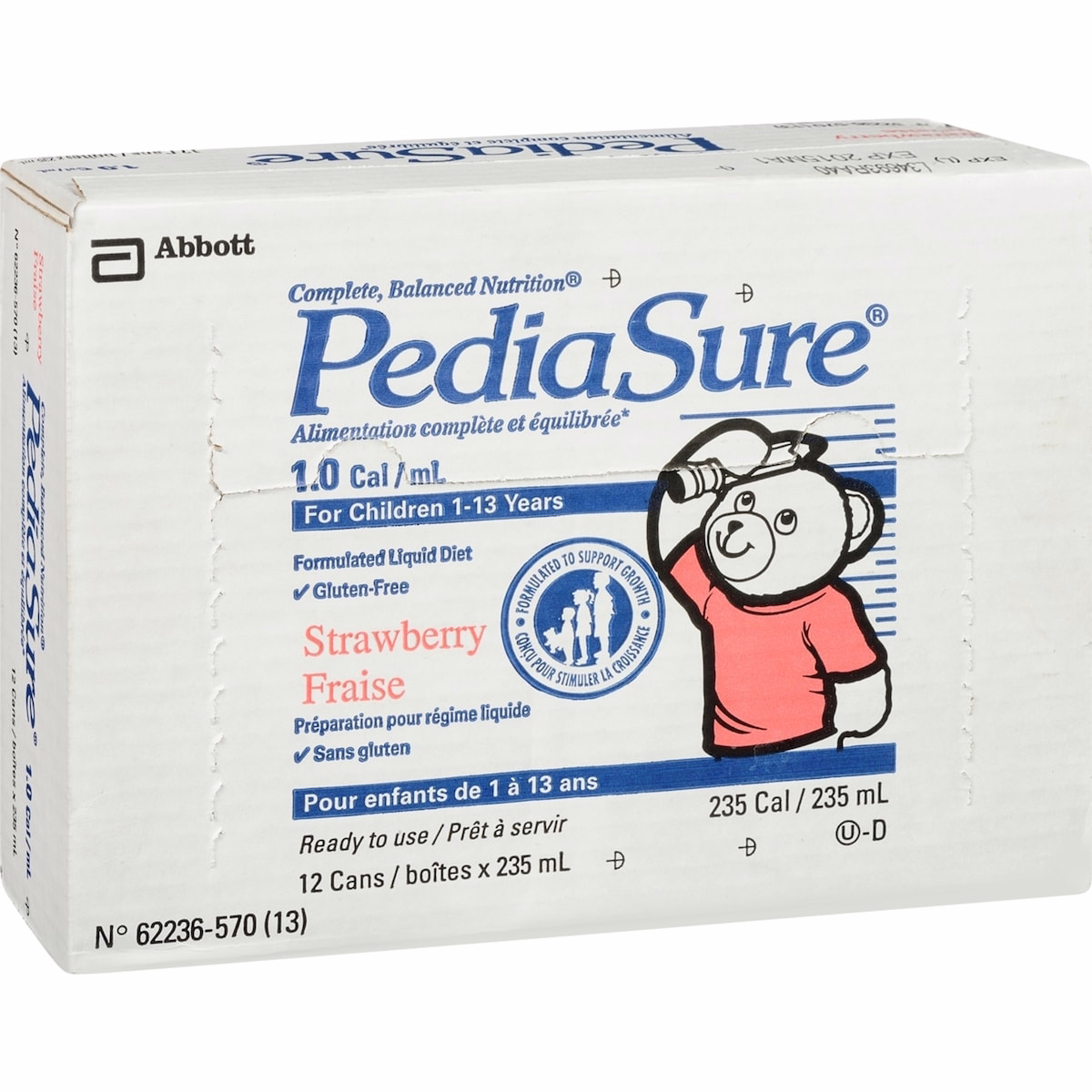 PediaSure®, Formulated Liquid Diet, Strawberry, 12 count, 2820 mL