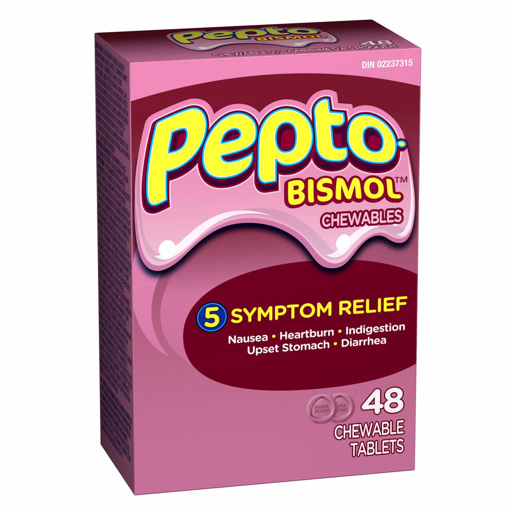 Pepto Bismol Chewable Tablets For Nausea, Heartburn, Indigestion, Upset Stomach, And Diarrhea Relief