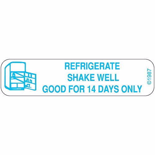 PHARMEX 1-339 Permanent Paper Label, Refrigerate-shake /14 DAYS 2 EA
