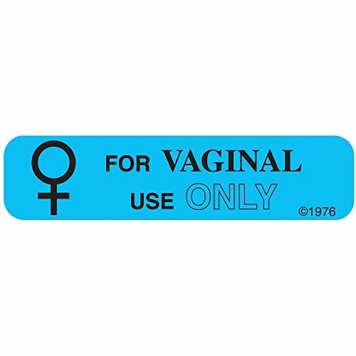 PHARMEX 1-72G Permanent Paper Label, "Vaginal USE ONLY", 1 9/16" x 3/8", Blue (500 per Roll, 2 Rolls per Box)