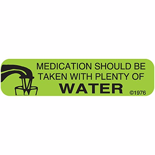 PHARMEX Warning Label Take With Water 2 Roll 500 Eaches