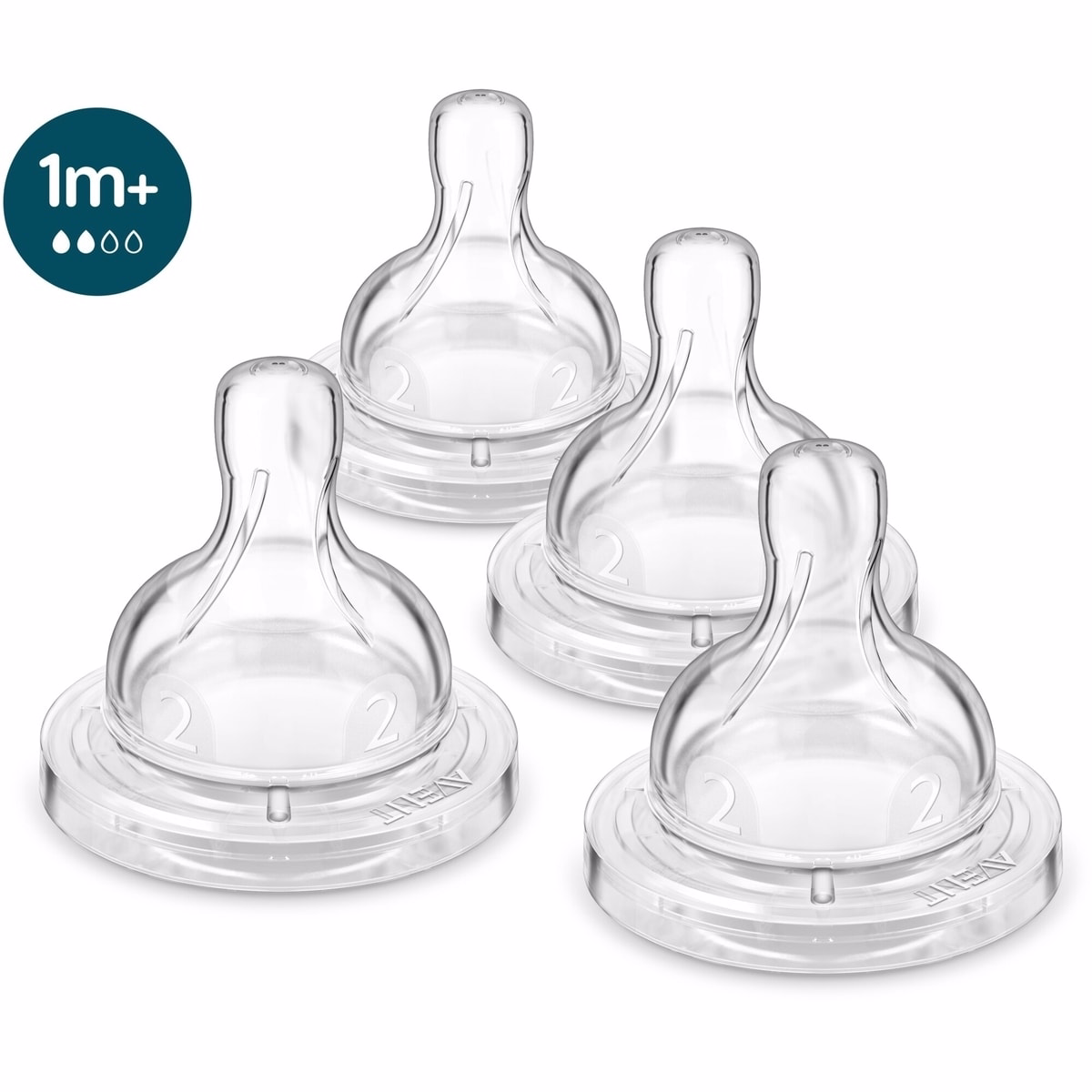 Philips Avent Anti-colic Baby Bottle Flow 2 Nipple, 4pk, 1m+