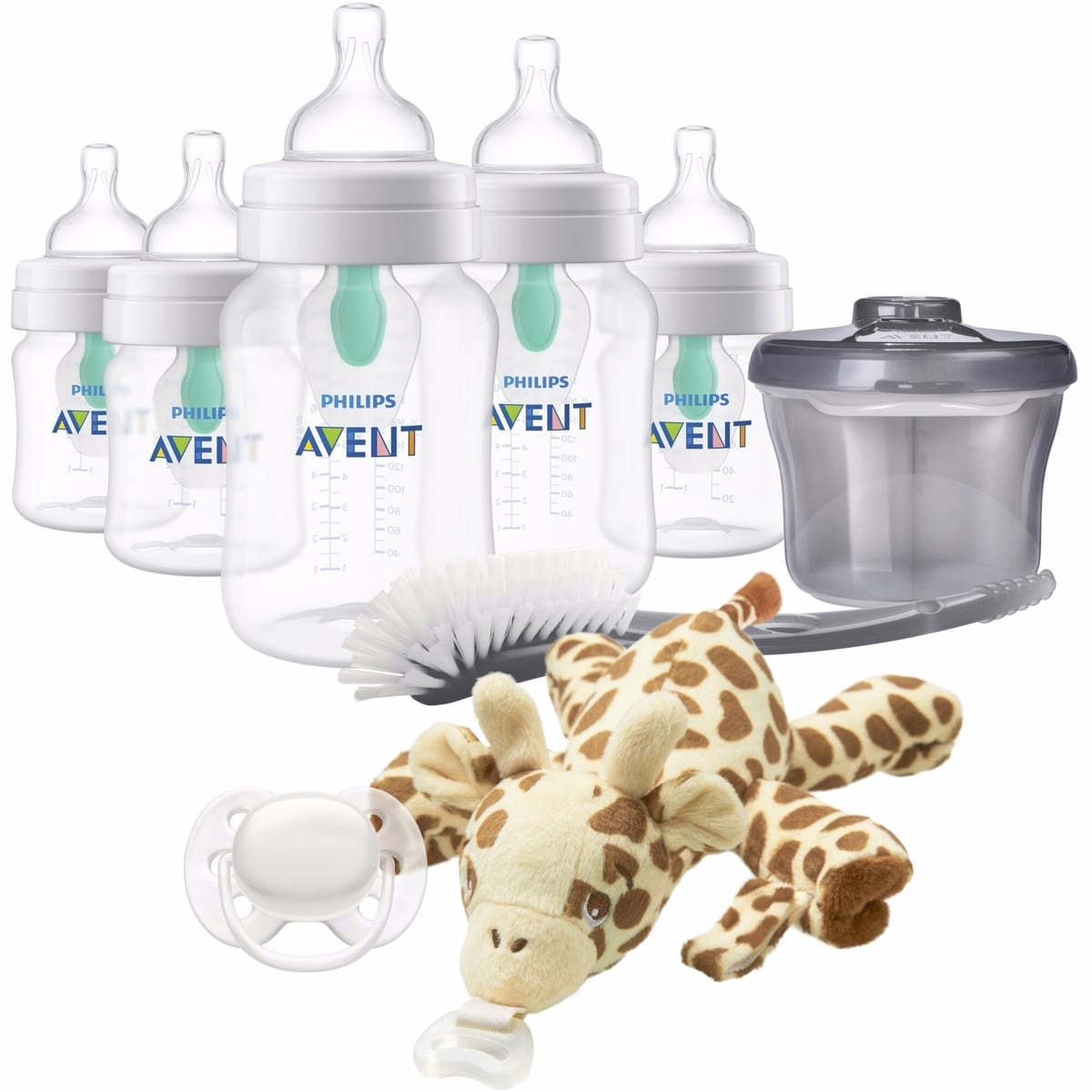 Philips Avent Anti-colic Baby Bottle With AirFree Vent Newborn Gift Set With Snuggle, Clear