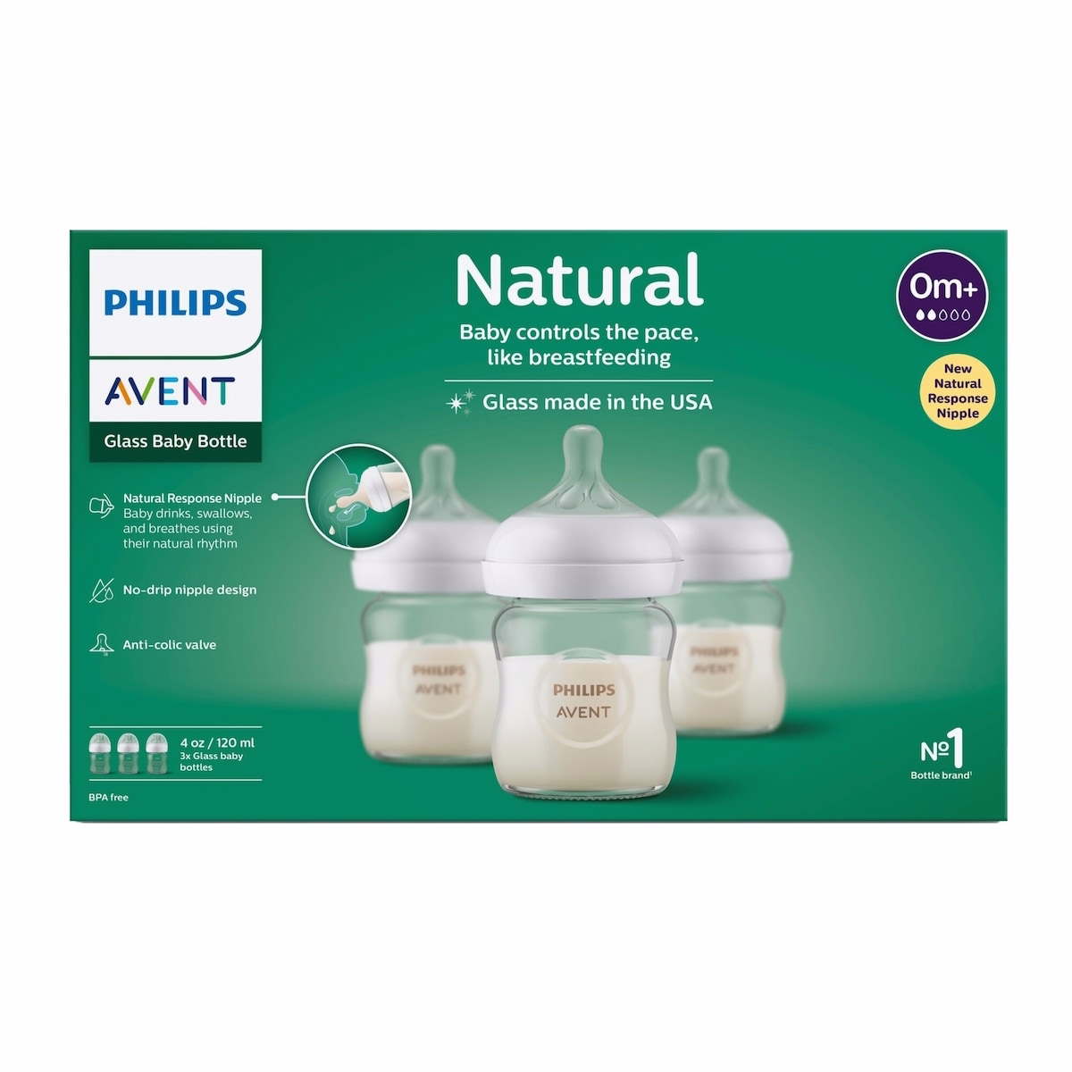 Philips Avent Bottle Glass 4oz 3pk