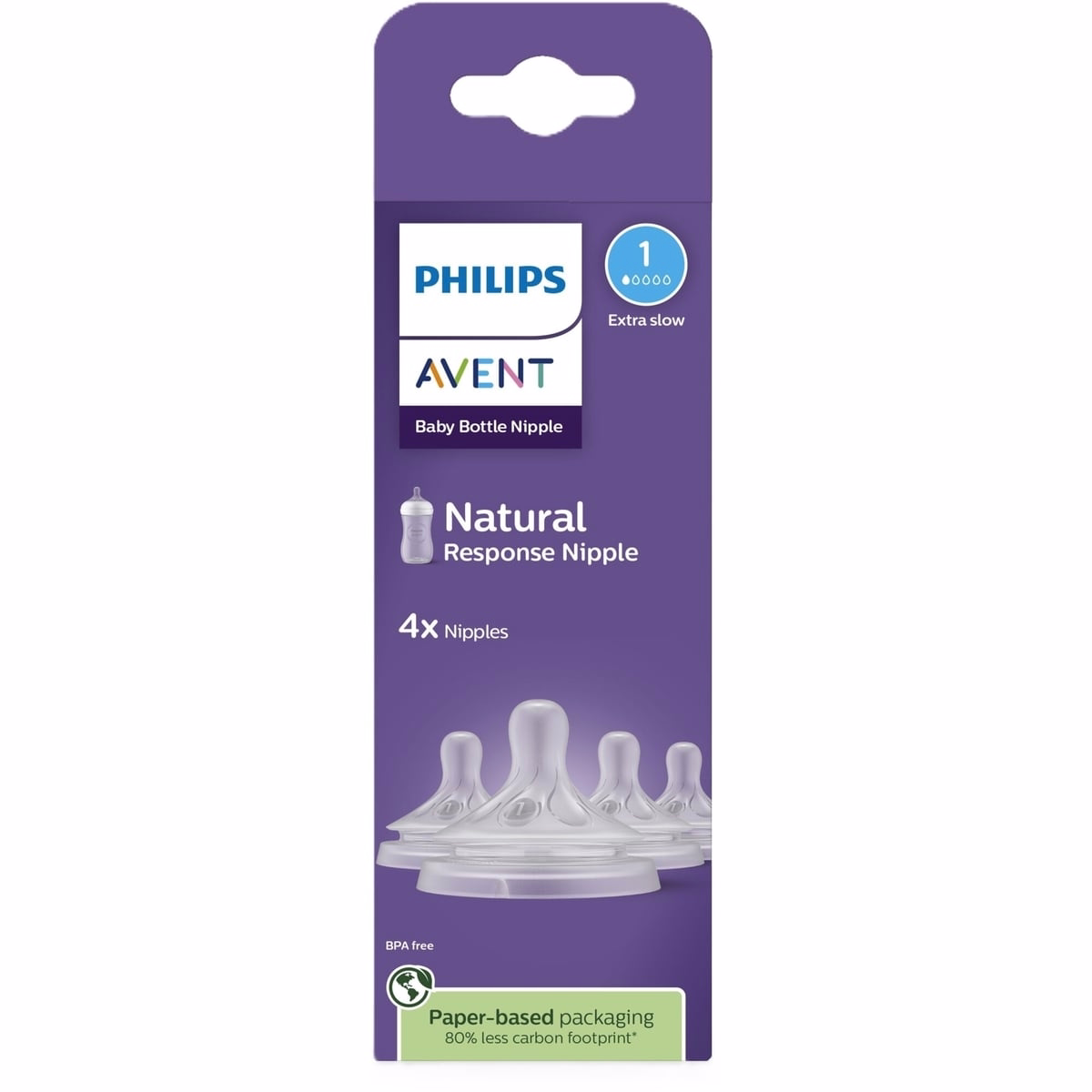 Philips Avent 自然回應奶嘴流量 1，4 件裝