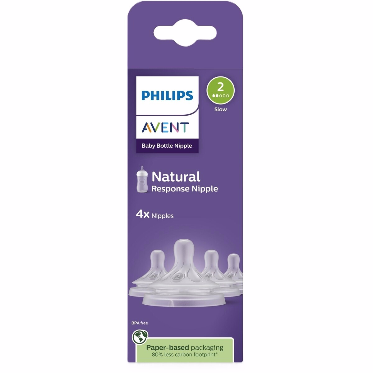 Philips Avent 自然回應奶嘴 Flow 2，4 件裝