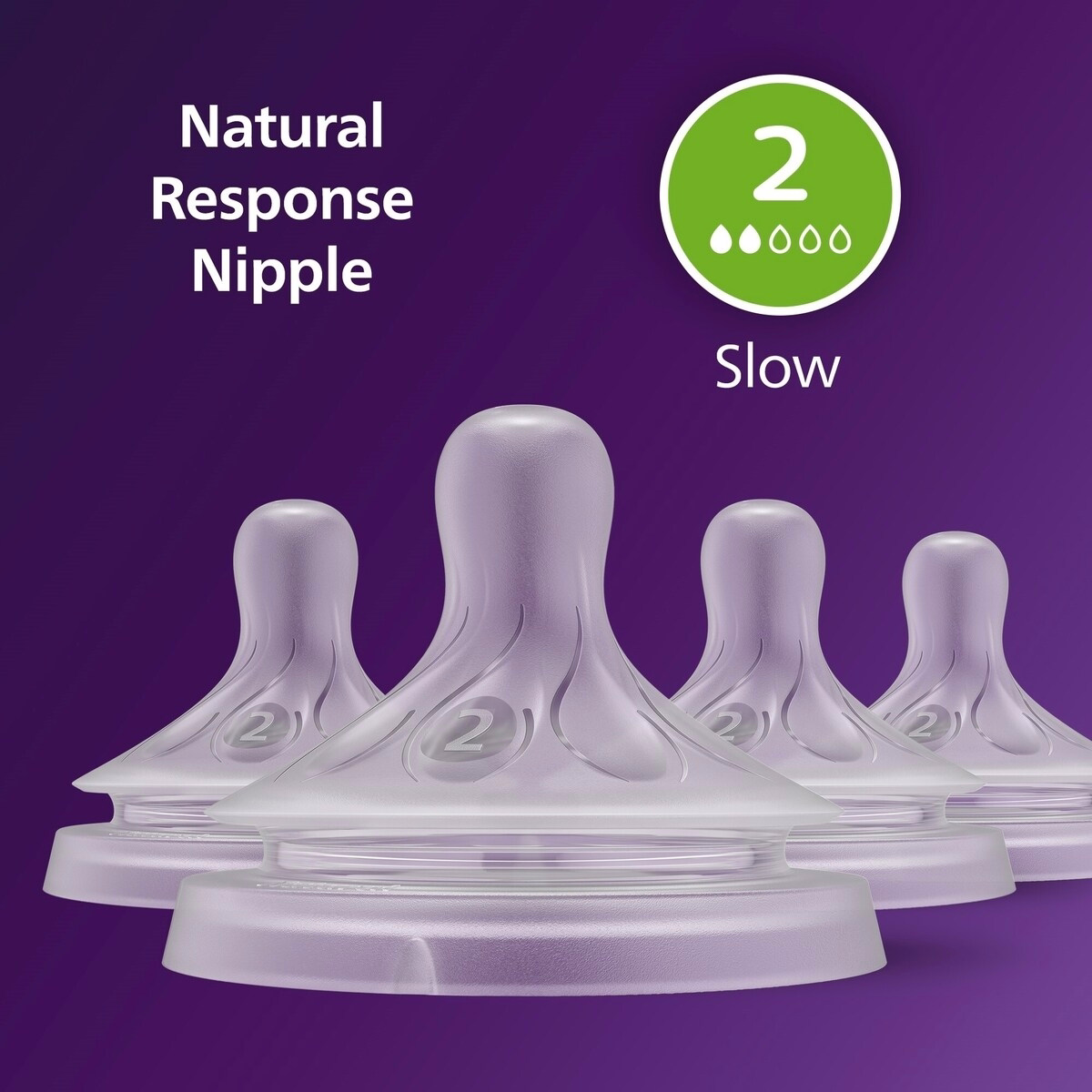Philips Avent Natural Response Nipple Flow 2, 4 pack Philips Avent Natural Response Nipple Flow 2, 4 pack