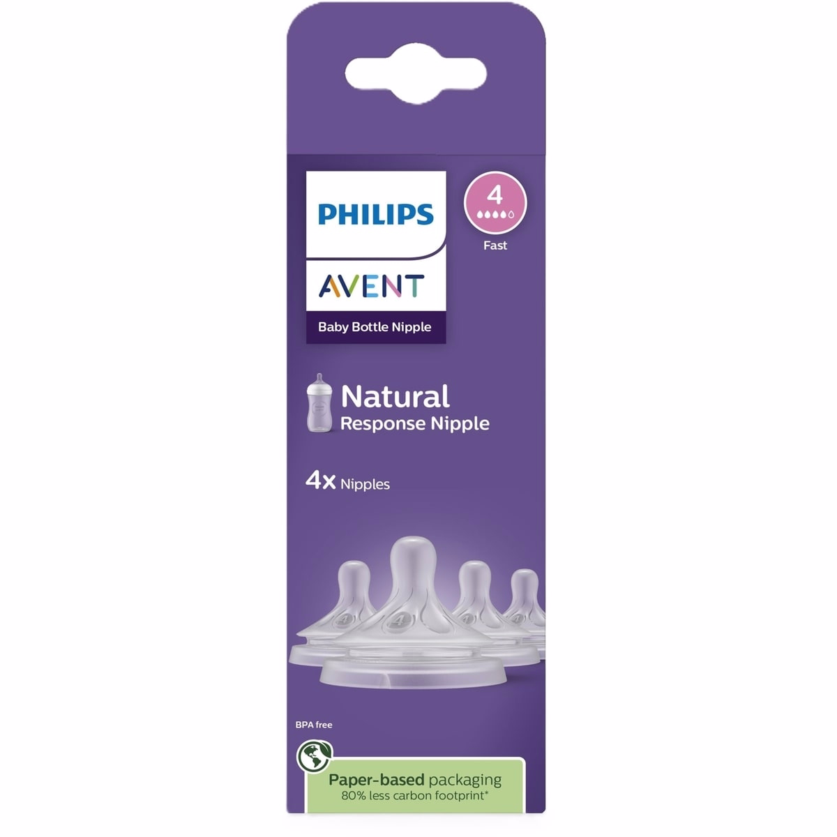 Philips Avent 自然反應奶嘴流速 Flow 4，4 件裝