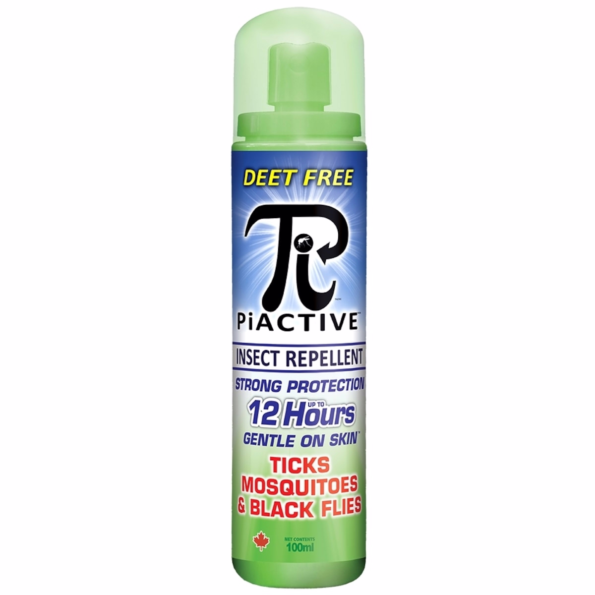 PiACTIVE™ 旅遊尺寸 12 小時 不含 DEET 的 驅蟲噴霧，100 mL