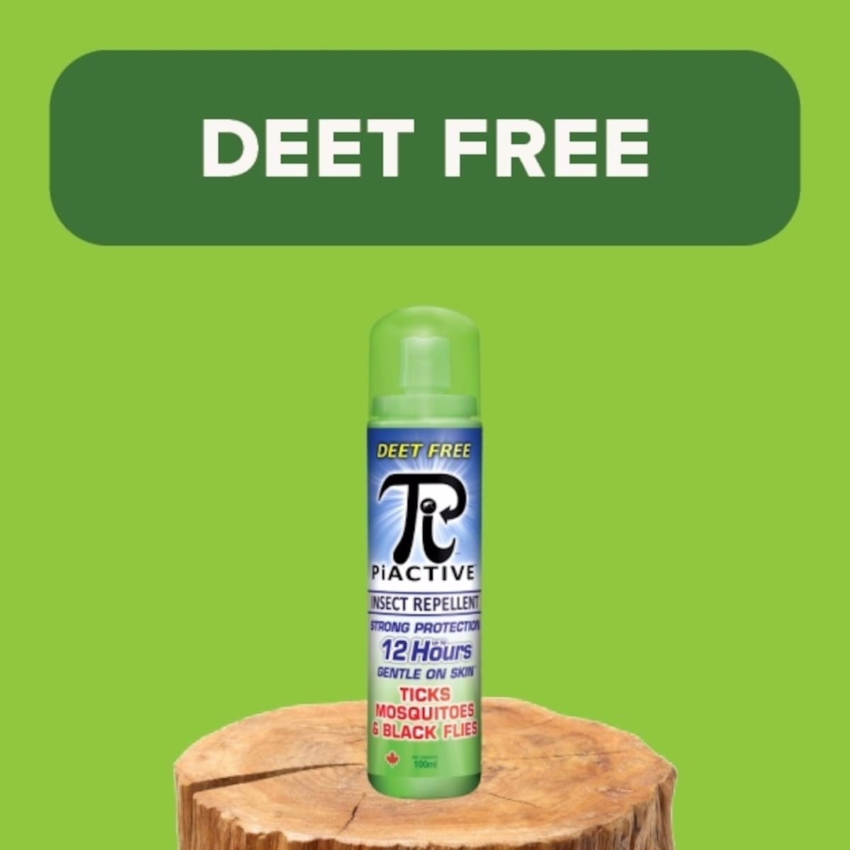 PiACTIVE™ 旅遊尺寸 12 小時 不含 DEET 的 驅蟲噴霧，100 mL