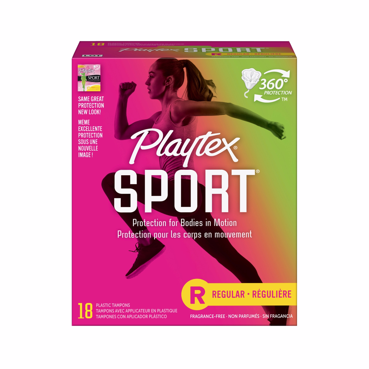 Playtex Sport Tampons Unscented, Regular - 18.0 Ea