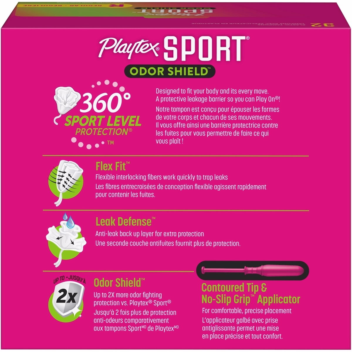 Playtex Sport Tampons with Odor Shield, Unscented, Regular