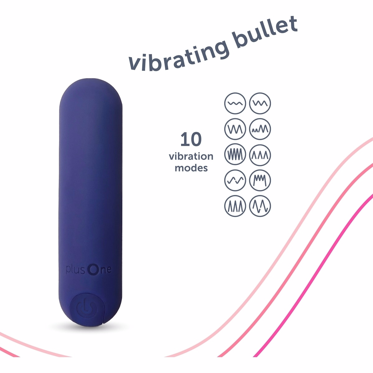 plusOne Vibrating Bullet with Finger Sleeve, Teal, Rechargeable, 10 varibale speeds, Waterproof