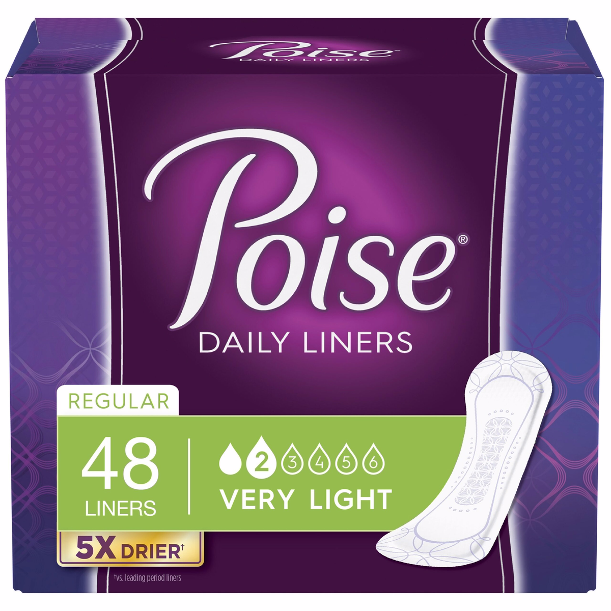 Poise Pantiliners Très Légers Longueur Régulière - 48,0 Pièces