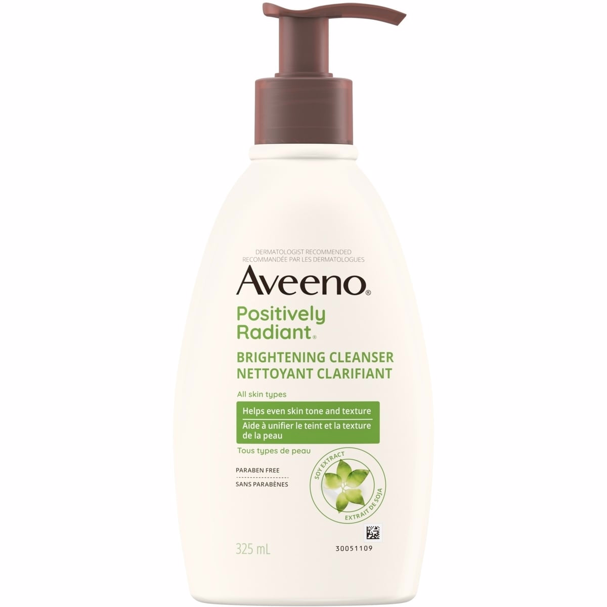 Positively Radiant Brightening Cleanser- Makeup Remover, Soy Extract Face Cleanser, Remove Oil, Smooth Skin Tone