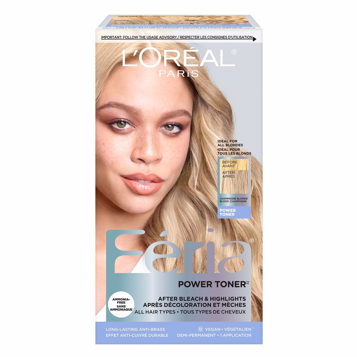 Power Hair Toner Long Lasting Anti brass Toner for blonde hair, bleached hair, blonde highlights, Reduce brassiness for all blonde hair types and text