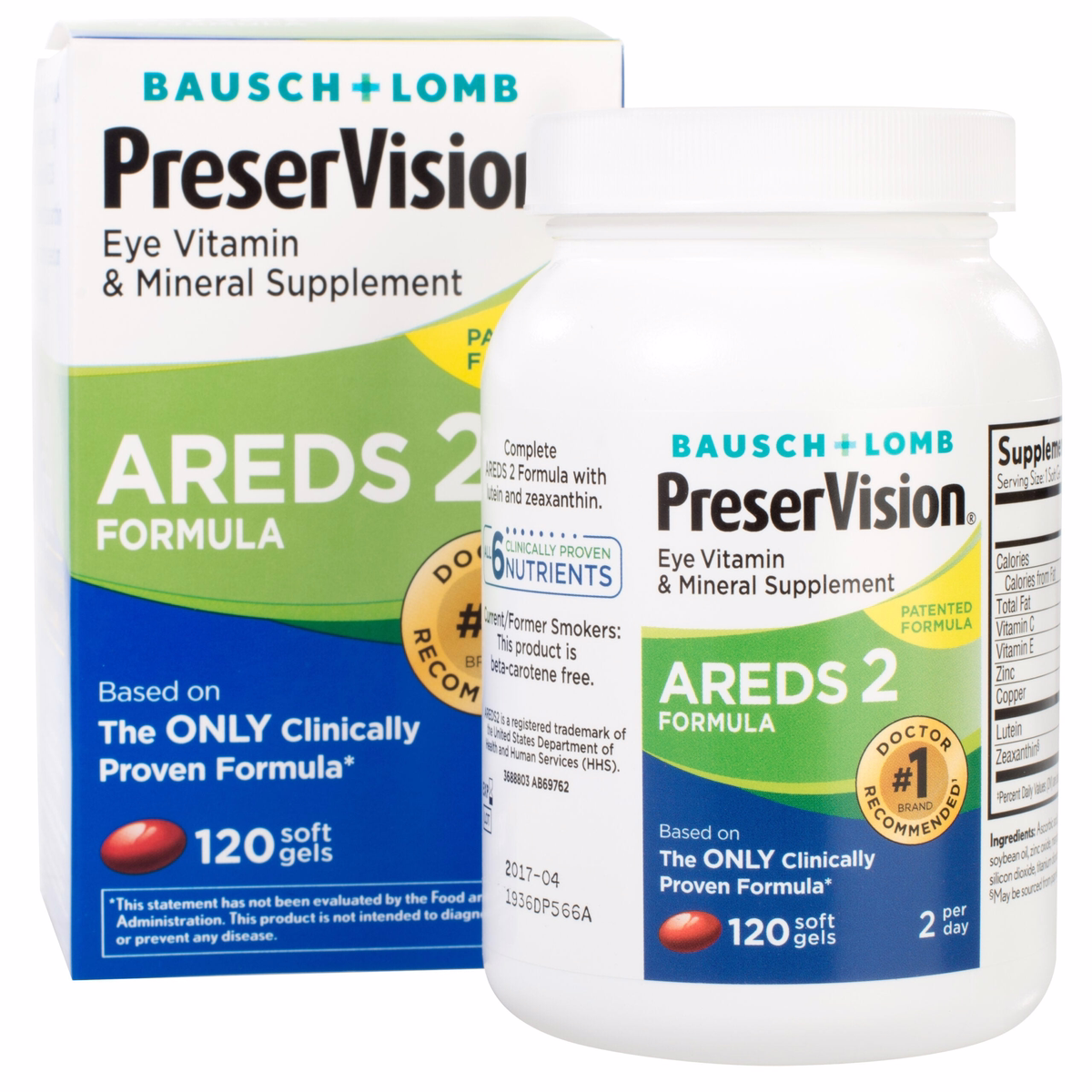 Preservision Areds 2 Formula Eye Vitamin & Mineral Supplement Softgels - 120.0 Ea