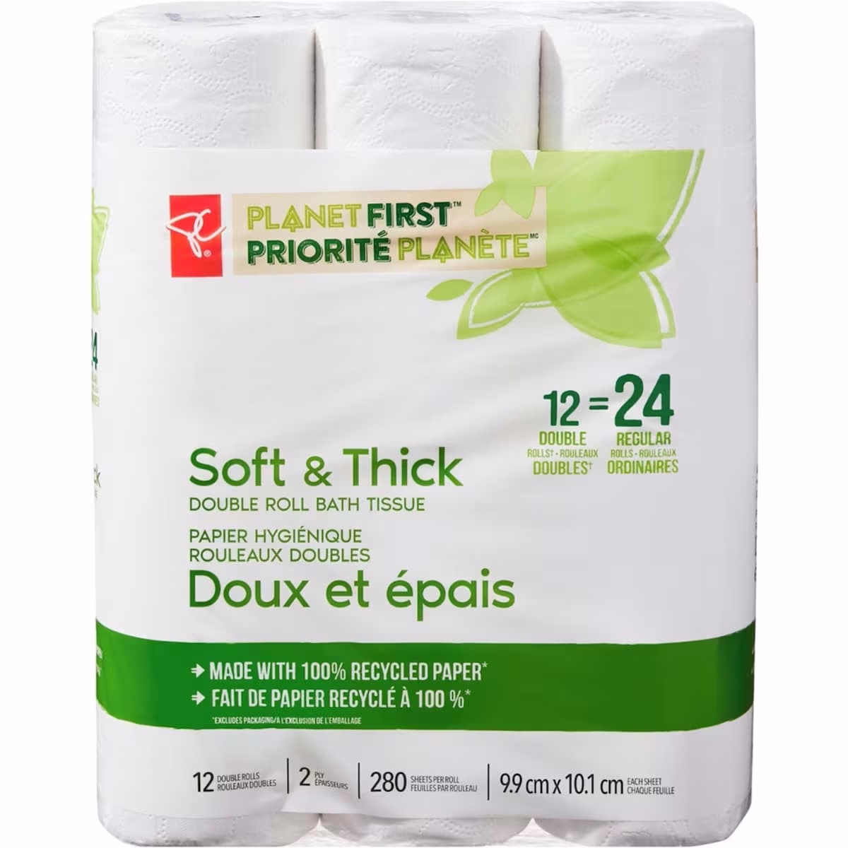 Double Roll Bath Tissue Soft & Thick 2 Ply