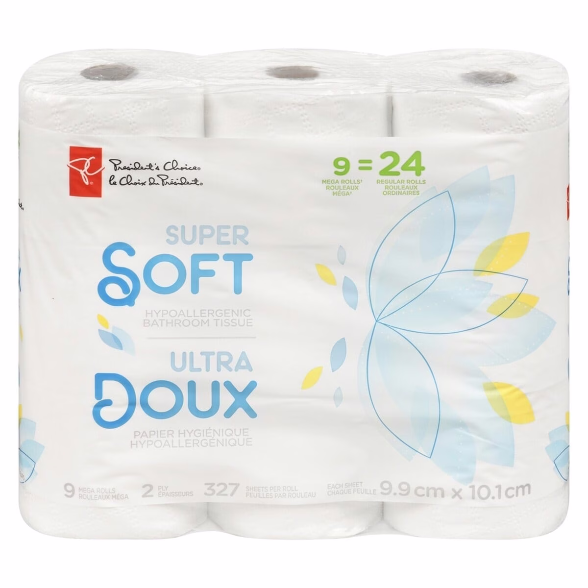 Super Soft Hypoallergenic Bathroom Tissue 9 Pack