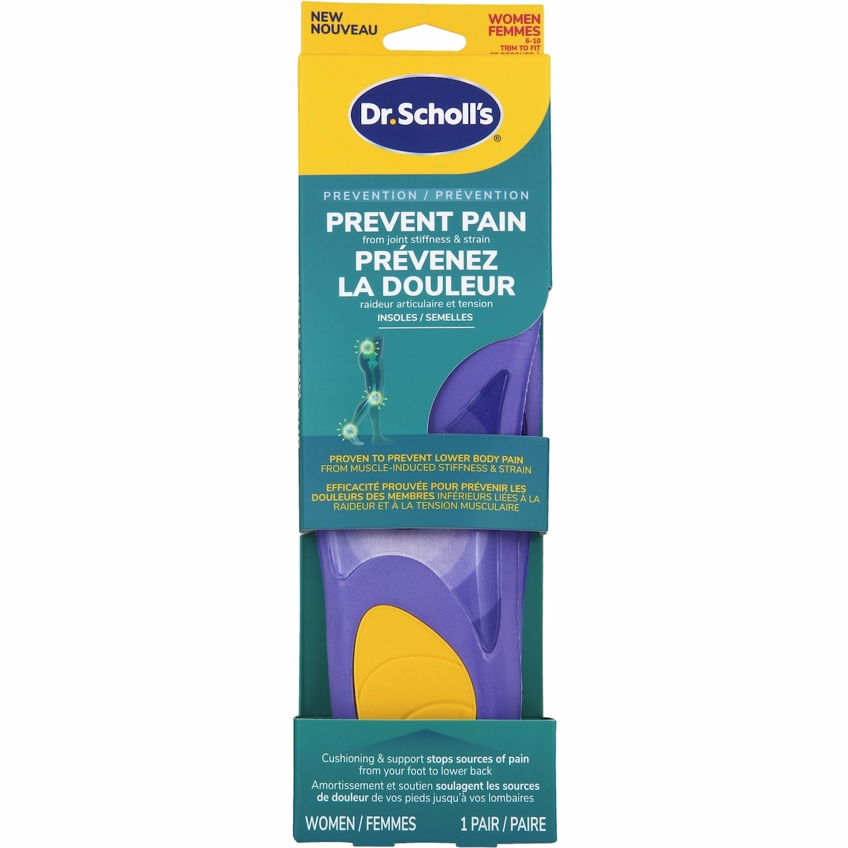 Prevent Pain Protective Insoles, Women, Size 8-14