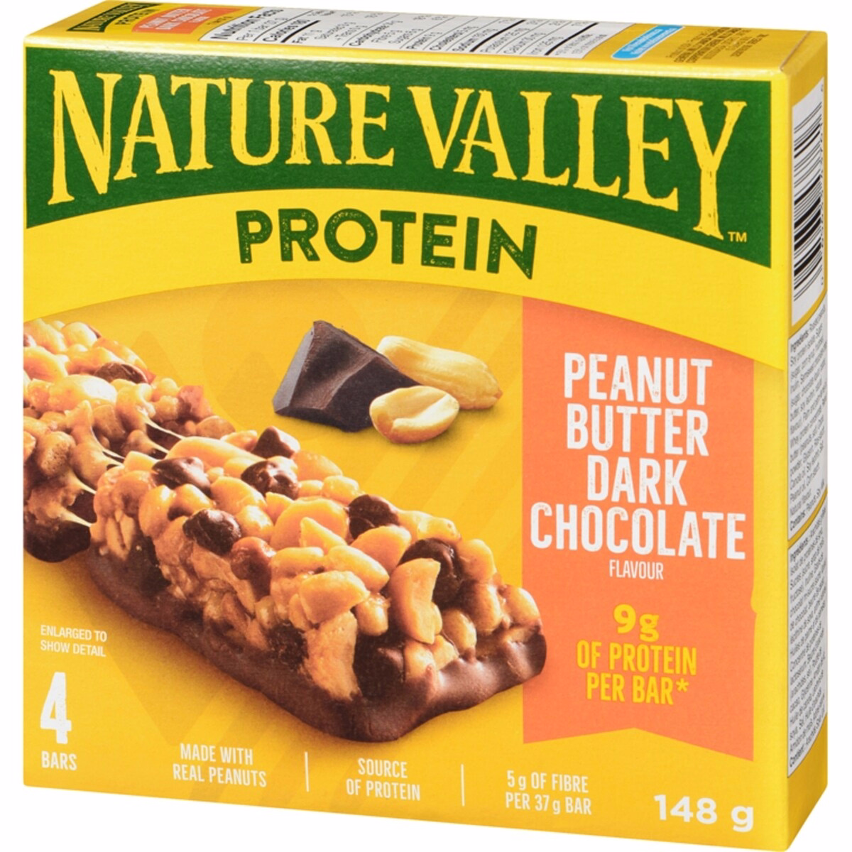 蛋白質燕麥棒，花生醬 黑巧克力，4 條裝