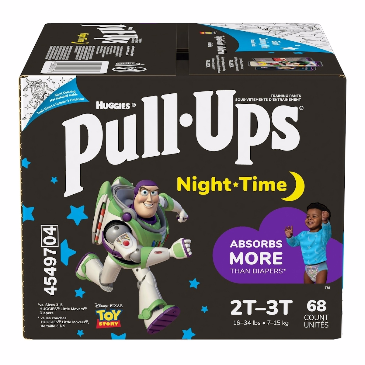 Pull-Ups Boys' Night-Time Potty Training Pants, 2T-3T, 68 Ct Pull-Ups Boys' Night-Time Potty Training Pants, 2T-3T, 68 Ct
