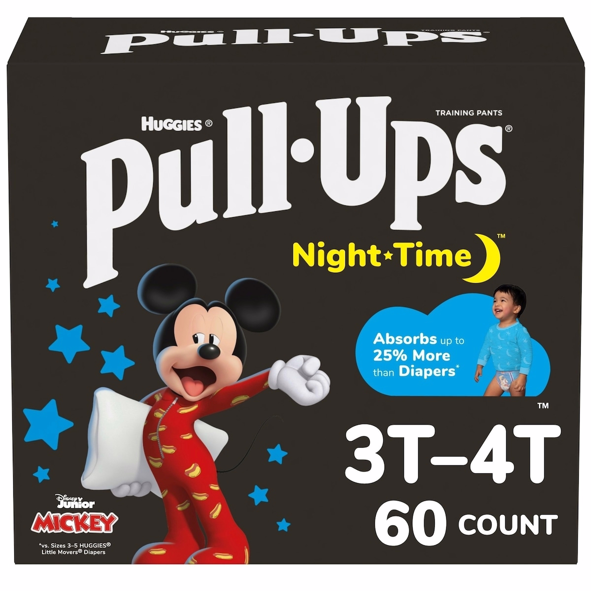 Pull-Ups Pantalons d'entraînement de nuit pour garçons, 3T-4T, 60 pièces