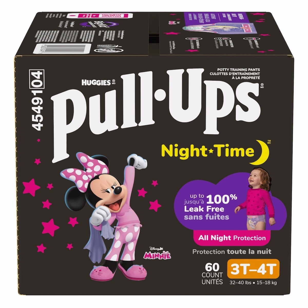 Pantalons d’entraînement Pull-Ups pour filles, nocturnes, 3T-4T, 60 pièces