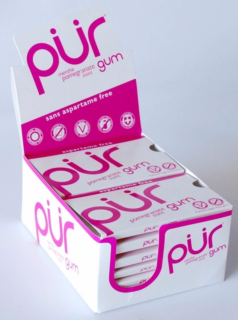 Pur Gum, Aspartame Free Pomegranate Mint Gum, 9pcs, 12ct