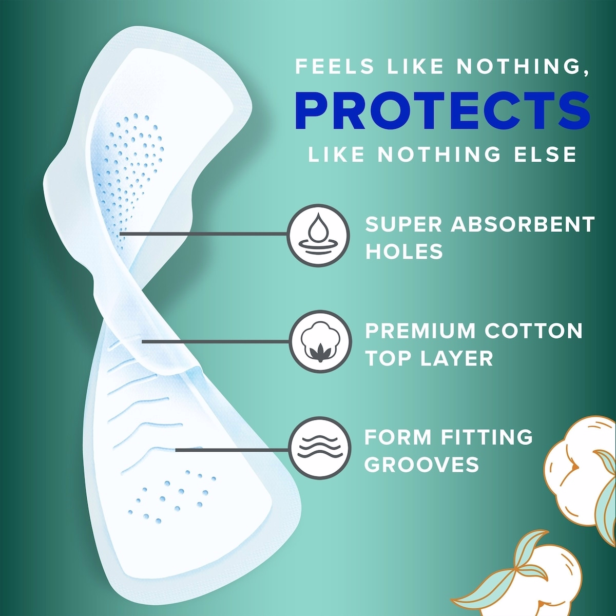 Pure Cotton Feminine Pads for Women, Size 5, Extra Heavy Overnight, with wings, Unscented Pure Cotton Feminine Pads for Women, Size 5, Extra Heavy Overnight, with wings, Unscented