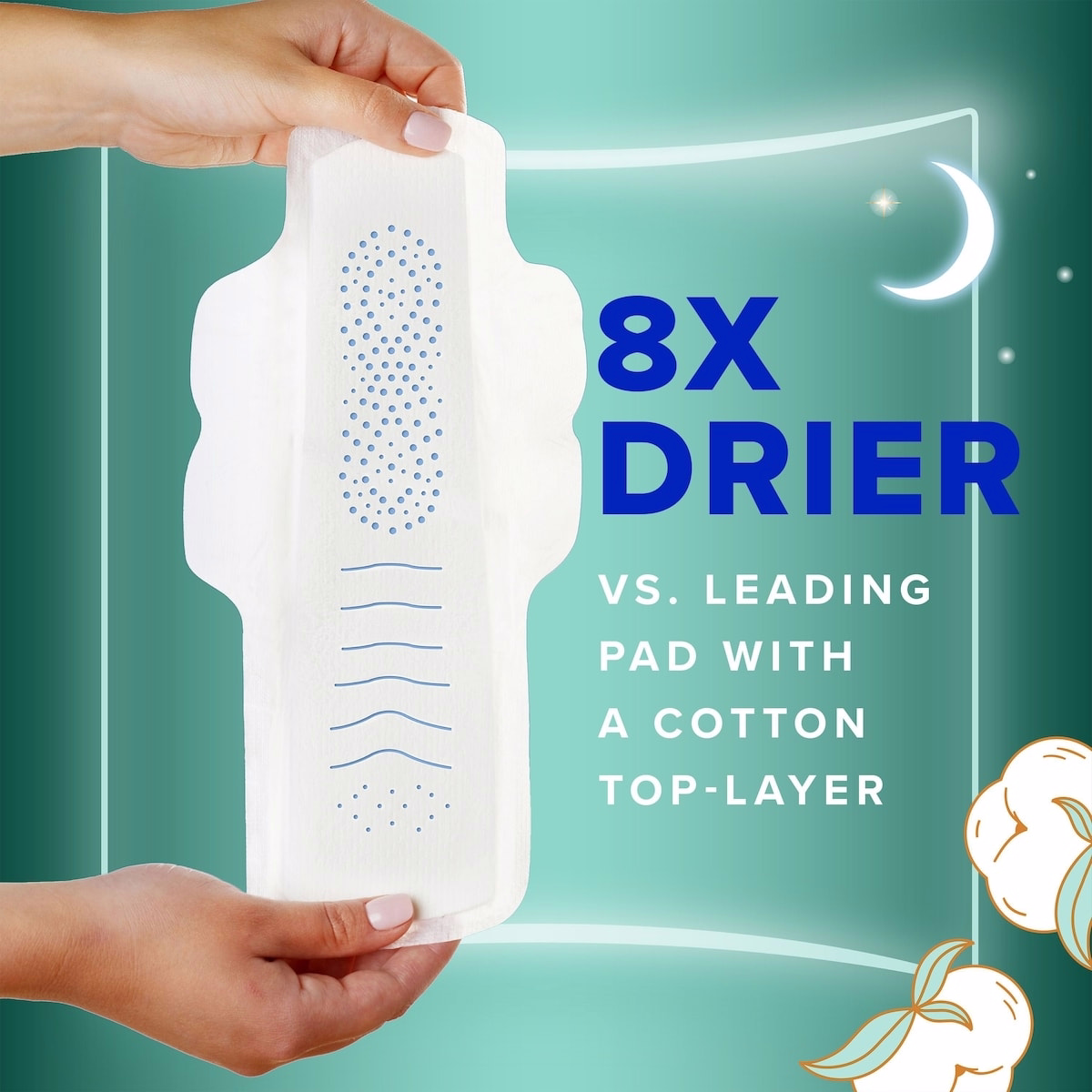 Pure Cotton Feminine Pads for Women, Size 5, Extra Heavy Overnight, with wings, Unscented Pure Cotton Feminine Pads for Women, Size 5, Extra Heavy Overnight, with wings, Unscented