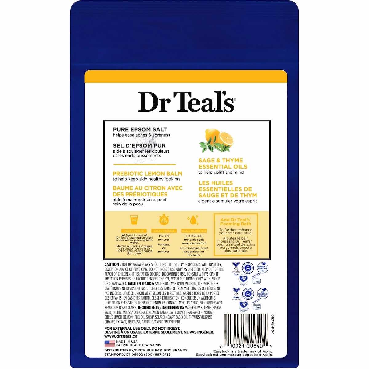 Pure Epsom Salt Soaking Solution，益生元檸檬香蜂草與精油
