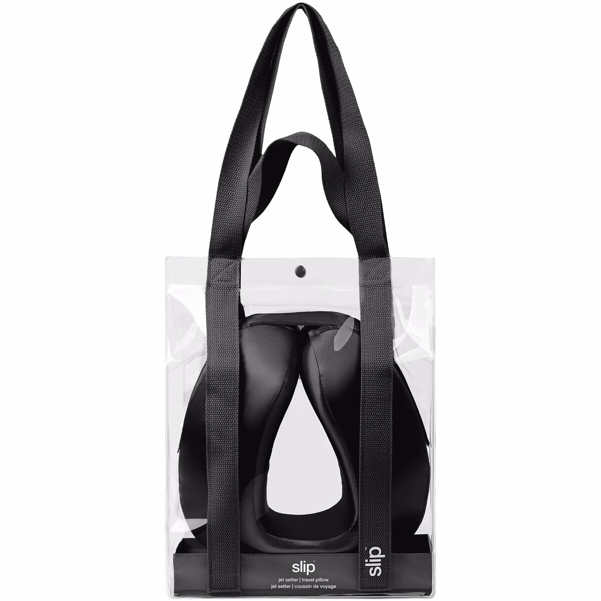 Oreiller de voyage en soie pure Jet Setter - Noir