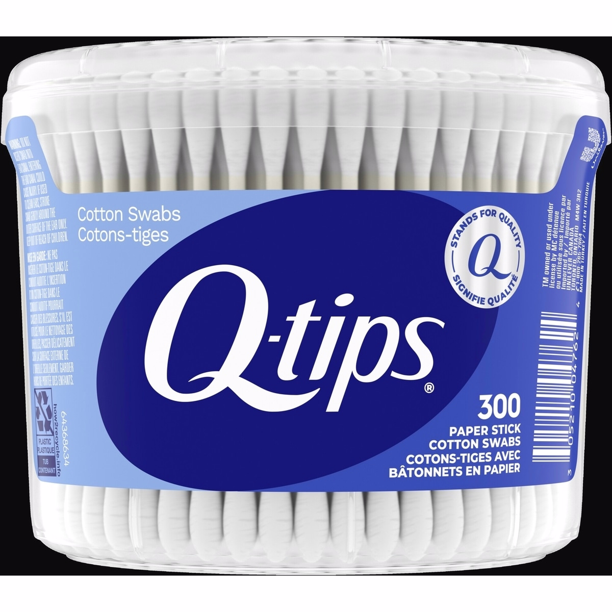 Q-Tips Cotton Swabs Vanity Tub