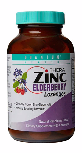 Quantum Health® Thera Zinc Elderberry Lozenges Natural Raspberry - 60 Lozenges