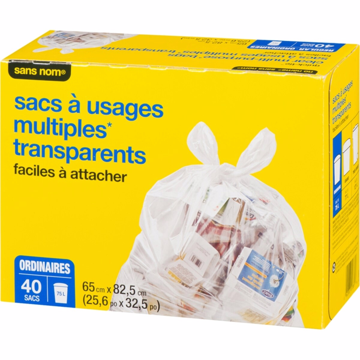 Sacs transparents polyvalents Quick-Tie Standard