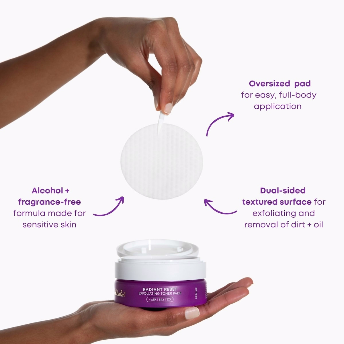 Radiant Reset 去角質爽膚棉片，適用於暗斑與毛髮倒生