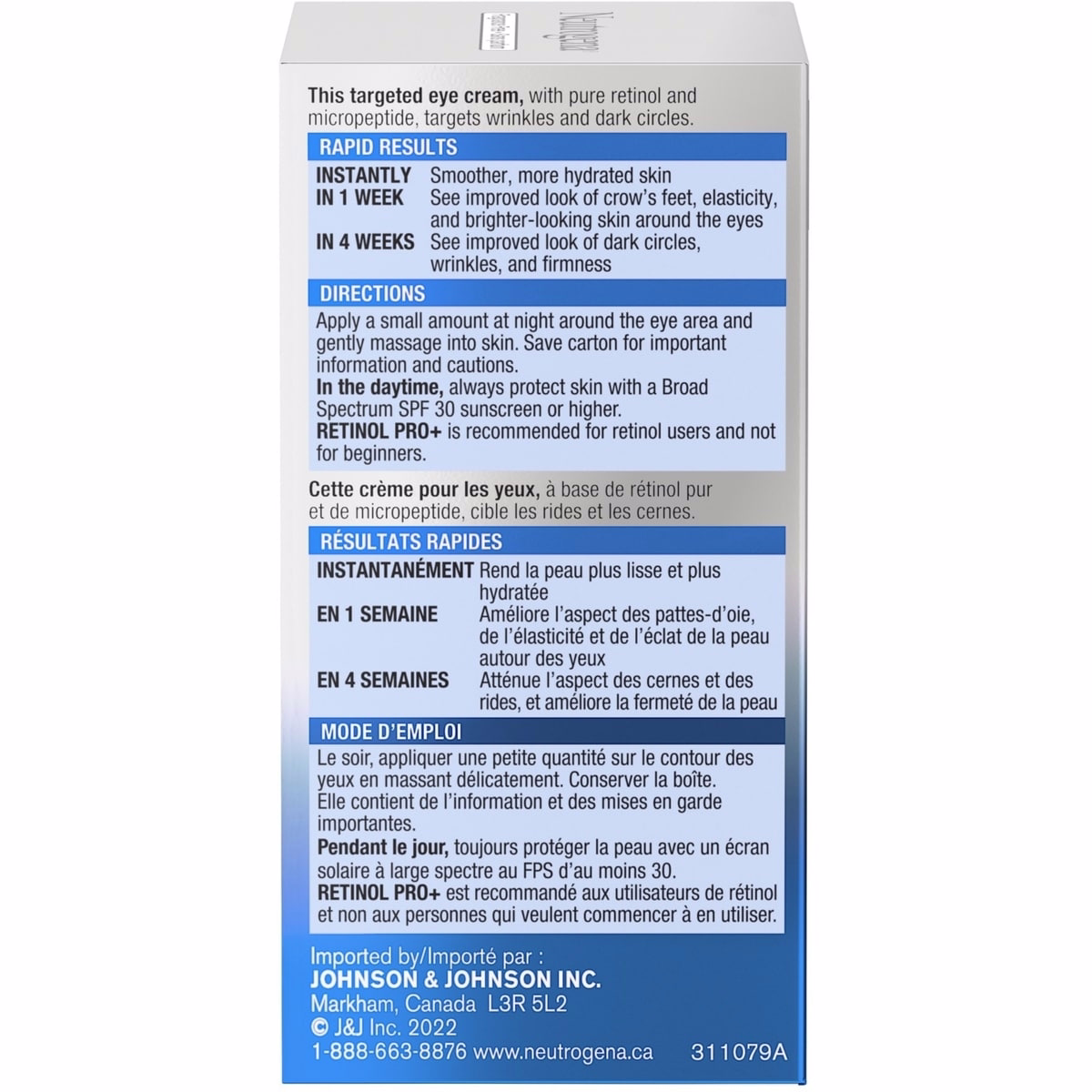 Neutrogena 快速皺紋修復 視黃醇 Pro 眼霜 Neutrogena 快速皺紋修復 視黃醇 Pro 眼霜