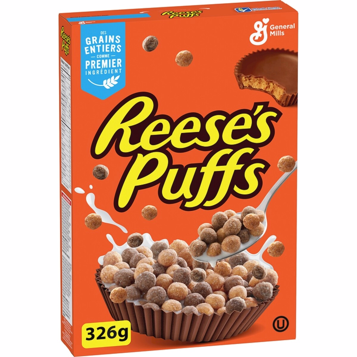Reese's Puffs Breakfast Cereal, Peanut Butter Chocolate, Whole Grains