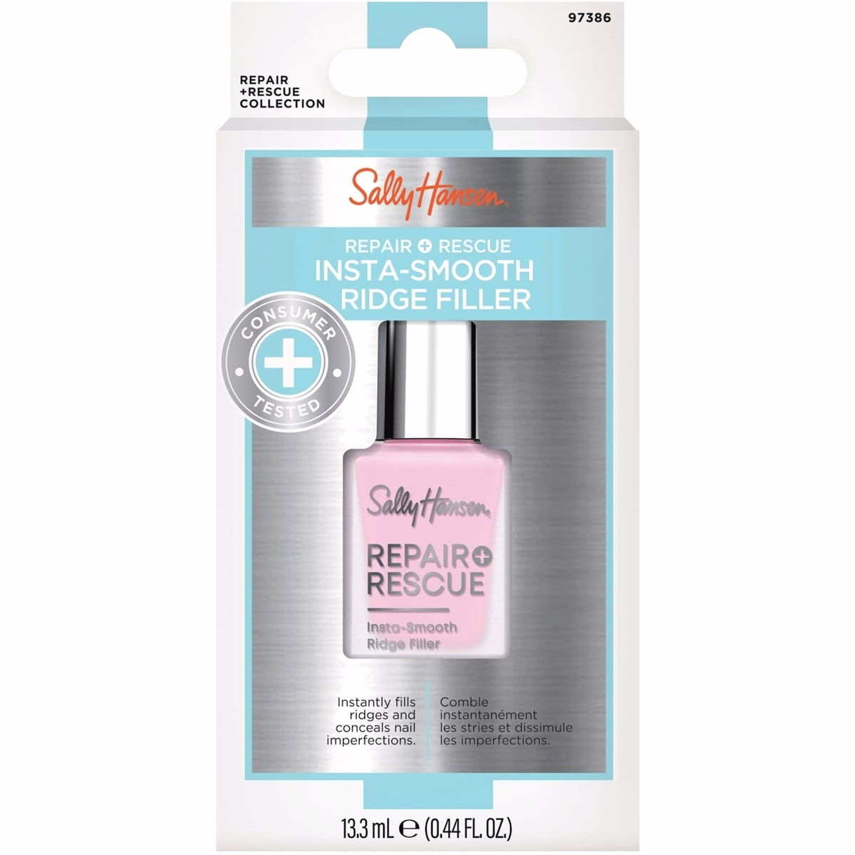 Repair + Rescue Insta-Smooth Ridge Filler, Formulated with Hyaluronic Acid, Self-Leveling Primer, Nail Polish Base Coat