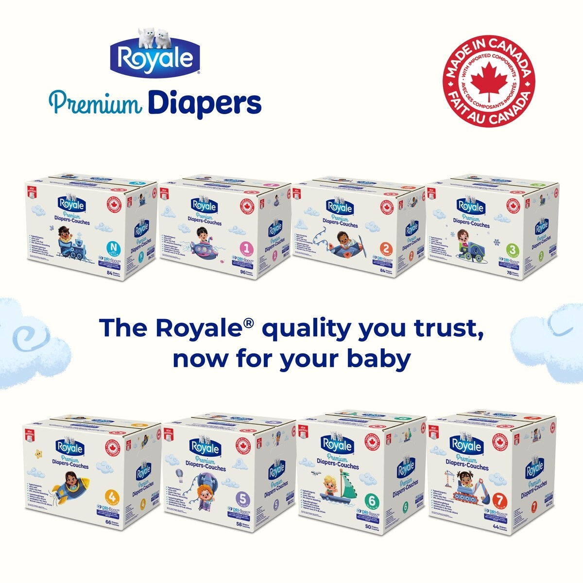 Royale Premium Diapers, Super Pack, Size 2 - 84 Count, Disposable Baby Diapers Royale Premium Diapers, Super Pack, Size 2 - 84 Count, Disposable Baby Diapers