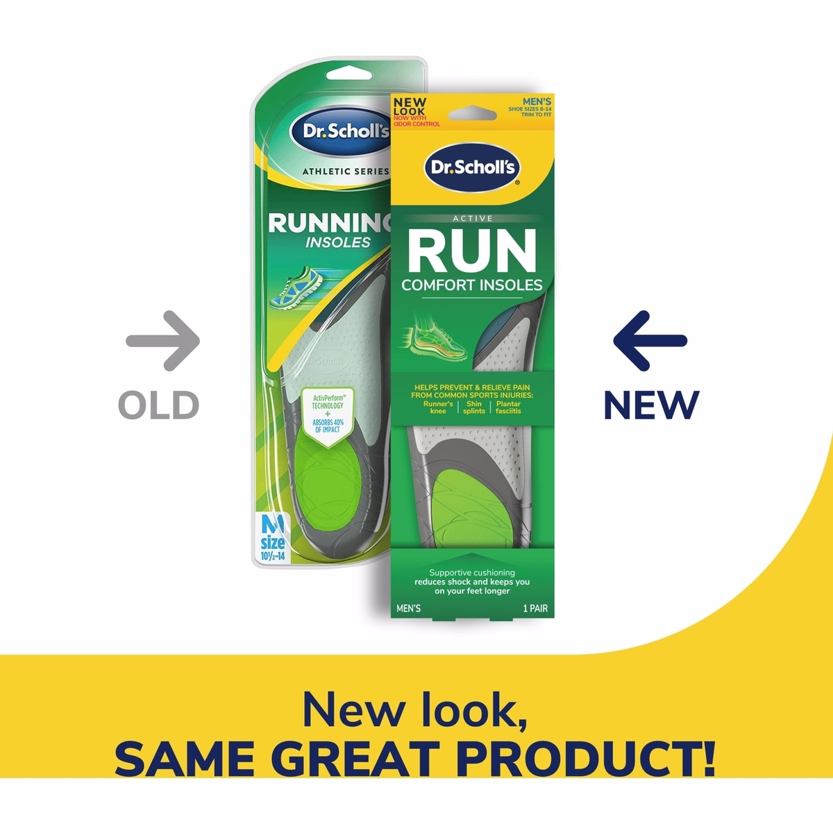 Run Active Comfort Insoles, Men, Trim to Fit Inserts