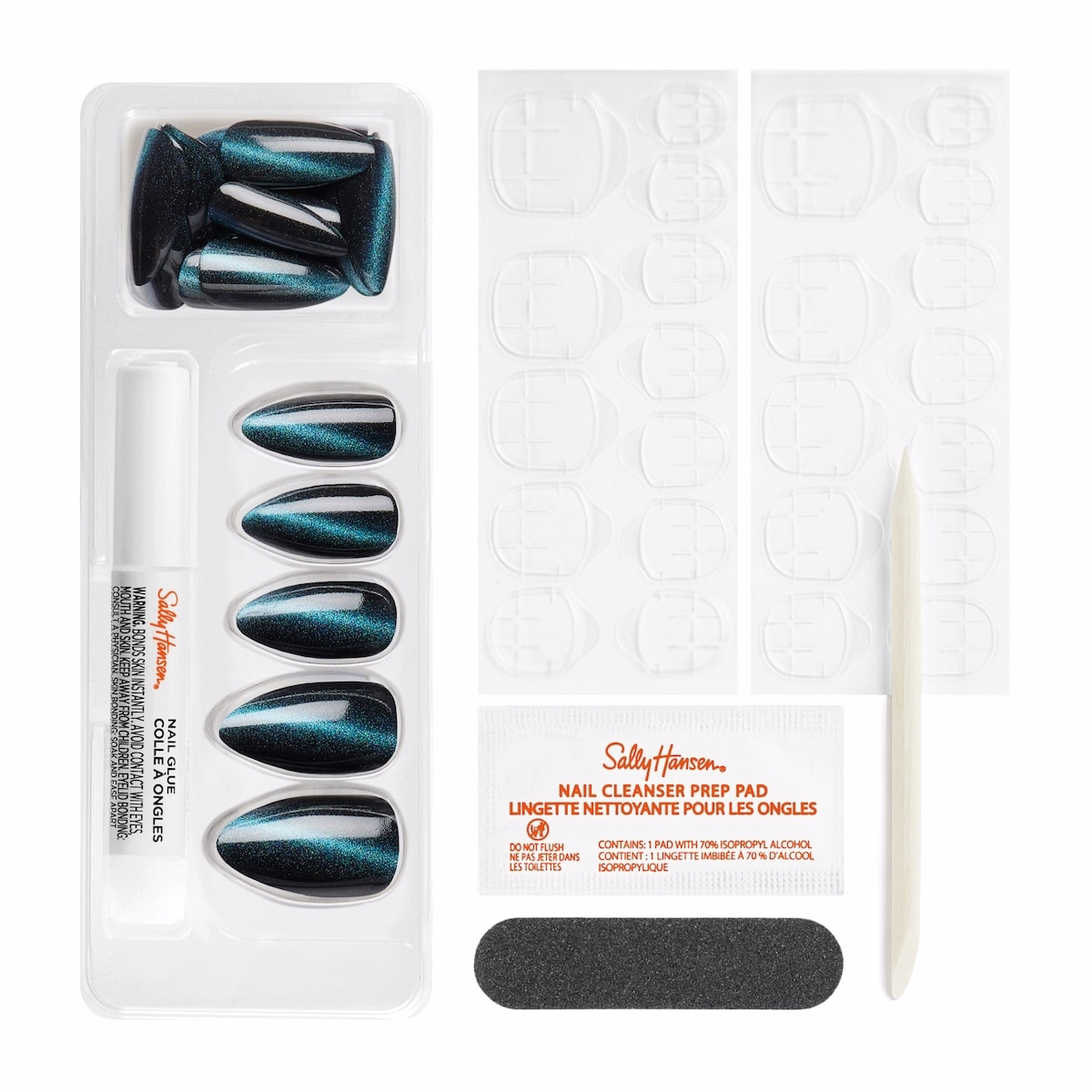 Salon Effects Perfect Press-On Nails Sapphire Spin – 完璧なネイル、塗布は簡単、長持ち