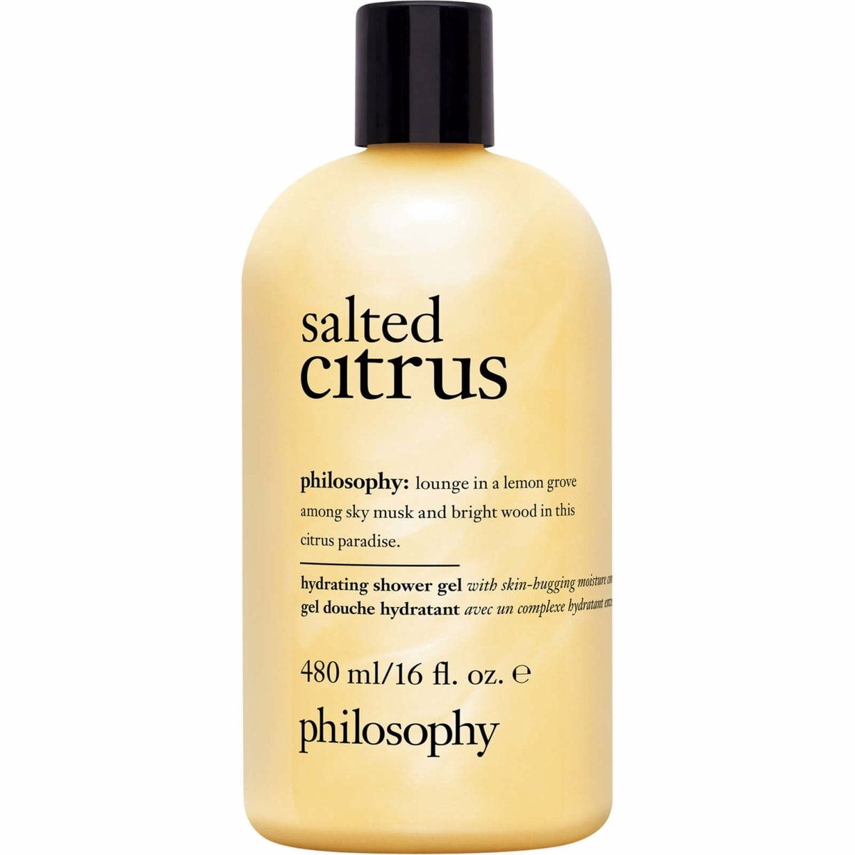 salted citrus shampoo, shower gel & bubble bath for women, cleanses, conditions, softens skin & hair