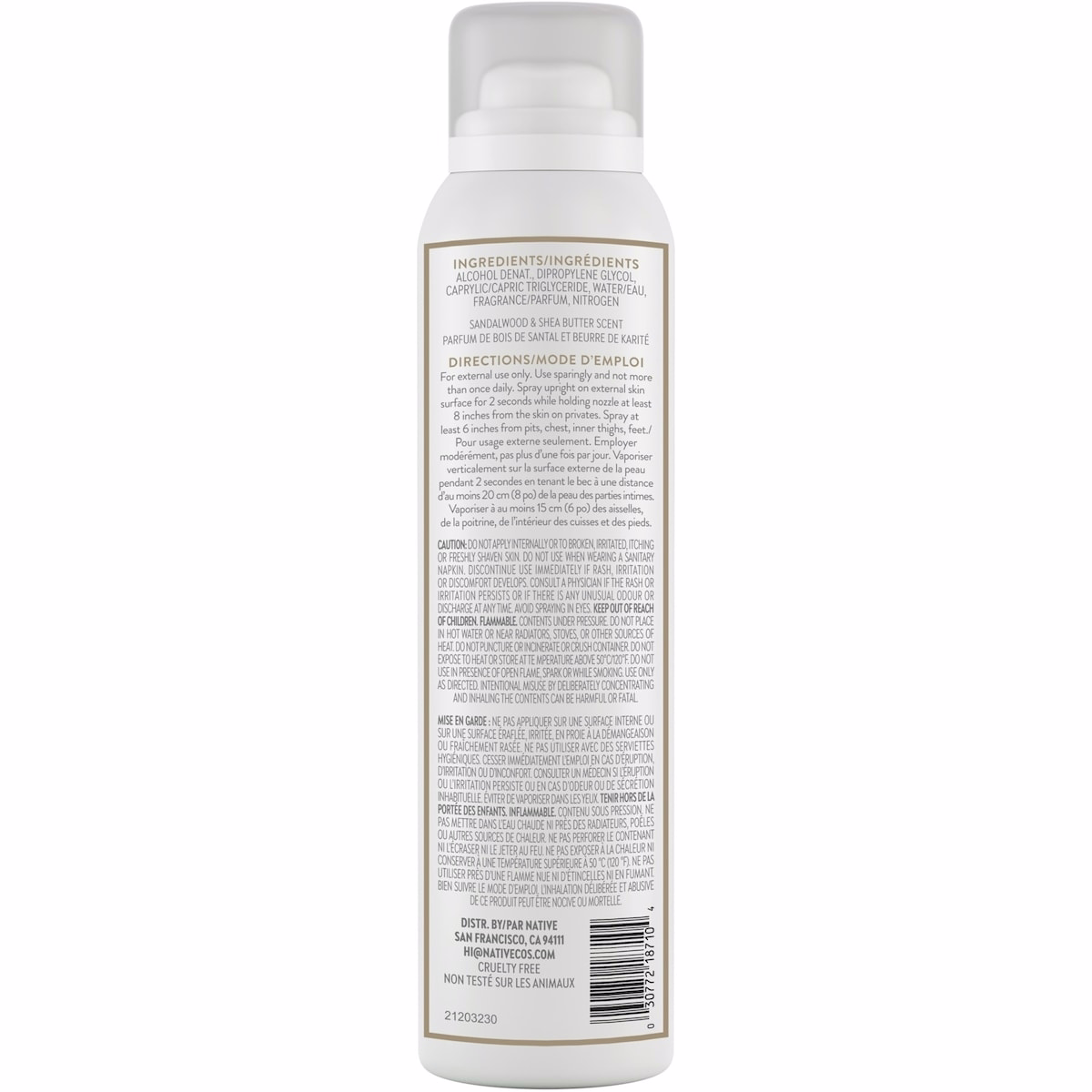 Sandalwood & Shea Butter Whole Body Deodorant Spray