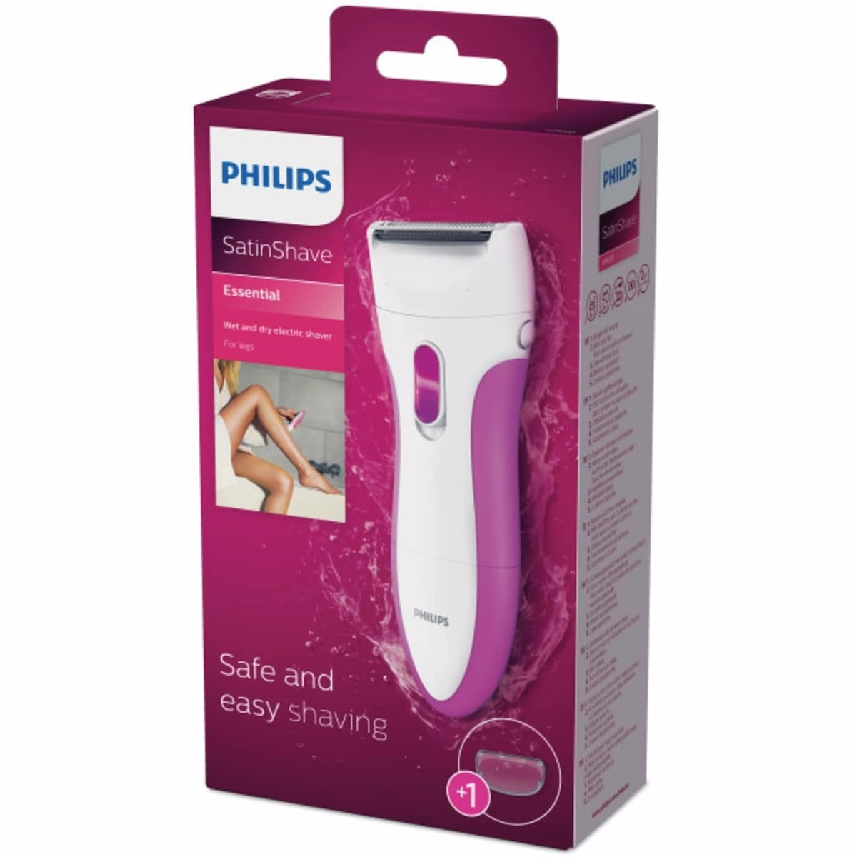 SatinShave Women’s Electric Shaver for Legs, Cordless Wet or Dry Use, HP6341/00