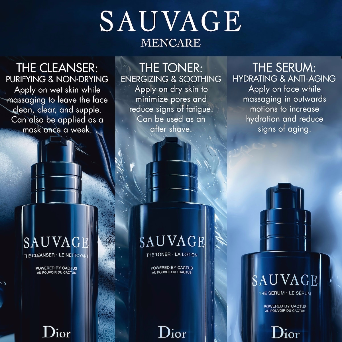 Sauvage Toner Lotion
Energizing and Soothing Facial Toner Lotion with Cactus Extract Sauvage Toner Lotion
Energizing and Soothing Facial Toner Lotion with Cactus Extract