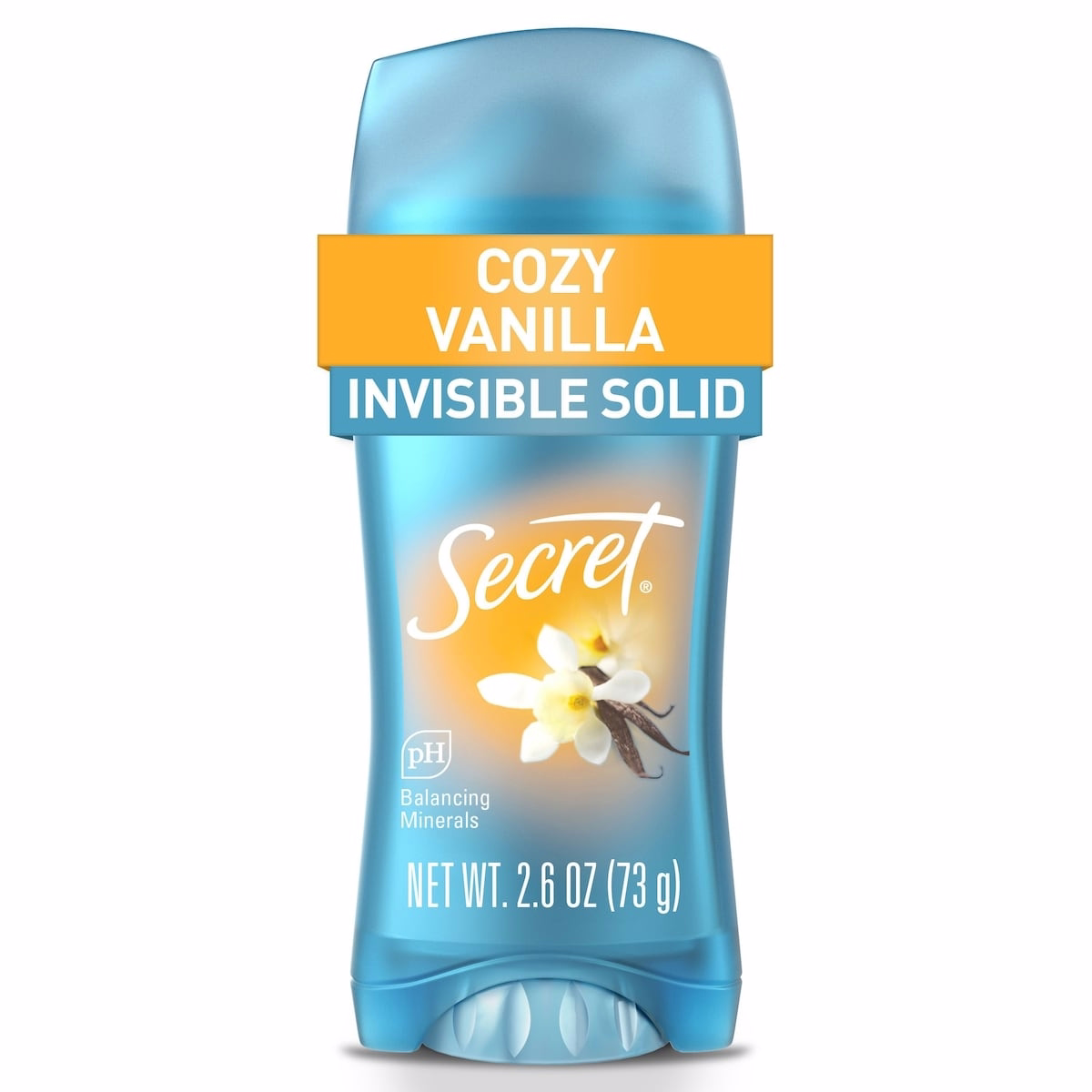 Secret Invisible Solid Antiperspirant and Deodorant, Vanilla Scent, 73 g