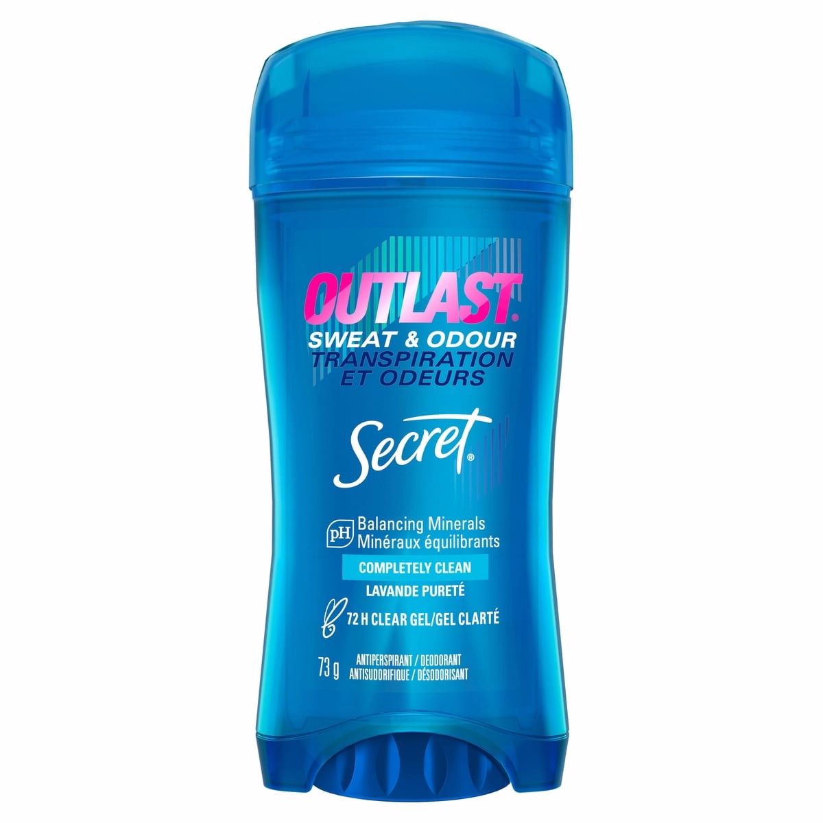 Secret Outlast Sweat & Odor Clear Gel Women's Antiperspirant Deodorant, Completely Clean Scent, 73 grams